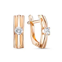 Серьги, Золото 585, Фианит 1205743 Серьги, Золото 585, Фианит 1205743