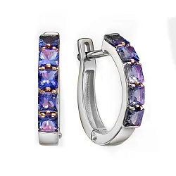 Серьги, Золото 585, Сапфир С215-7052ГТС Серьги, Золото 585, Сапфир С215-7052ГТС