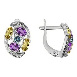 Серьги, Серебро 925, Аметист 12-02-0266-00