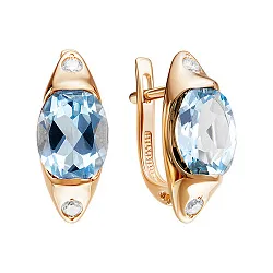 Серьги, Золото 585, Топаз С120-5997Т Серьги, Золото 585, Топаз С120-5997Т