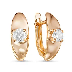 Серьги, Золото 585, Фианит 127070