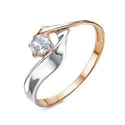 Кольцо Золото 585, Фианит 1103780 Кольцо Золото 585, Фианит 1103780