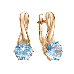 Серьги, Золото 585, Топаз С120-7063Т Серьги, Золото 585, Топаз С120-7063Т