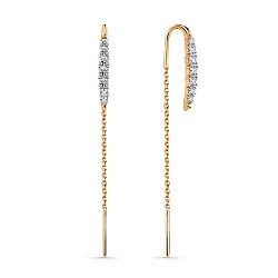 Серьги, Золото 585, Фианит 002-0942-0001-011