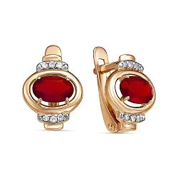 Серьги, Золото 585, Гранат 2128908 1 8 1 Серьги, Золото 585, Гранат 2128908 1 8 1