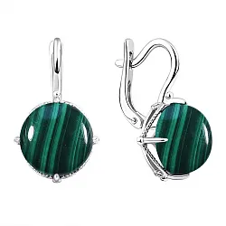 Серьги, Серебро 925, Малахит 2340385040