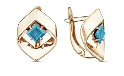 Серьги, Золото 585, Топаз 2646308 1 6 10