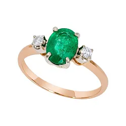 Кольцо Золото 585, Изумруд 259611ю Кольцо Золото 585, Изумруд 259611ю