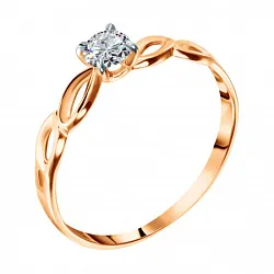 Кольцо Золото 585, Фианит КольцоКЛ-23/17,0/бцФ/з585 Кольцо Золото 585, Фианит КольцоКЛ-23/17,0/бцФ/з585