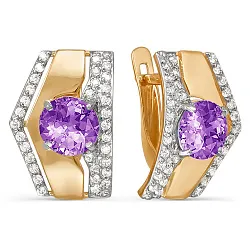 Серьги, Золото 585, Аметист 321316