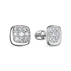 Серьги пусеты-гвоздики, Золото 585, Фианит б0505813