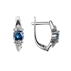Серьги, Золото 585, Сапфир 84010210б Серьги, Золото 585, Сапфир 84010210б