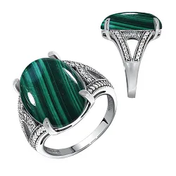 Кольцо Серебро 925, Малахит 1340383537л