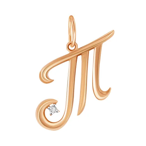 Подвеска буква Т,  Золото 585, 04-63-0276-00