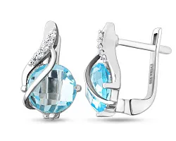 Серьги, Серебро 925, Топаз 624307