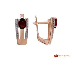 Серьги, Золото 585, Гранат 1202751C70 Серьги, Золото 585, Гранат 1202751C70