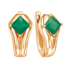 Серьги, Золото 585, Агат 02-52-0449-16