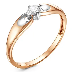 Помолвочное кольцо,  Золото 585, Бриллиант 5-317-103-1К