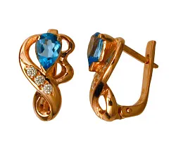 Серьги, Золото 585, Топаз 1202627070 Серьги, Золото 585, Топаз 1202627070