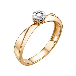 Кольцо Золото 585, Бриллиант К112-6317