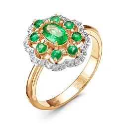 Кольцо Золото 585, Изумруд 94000106-1 Кольцо Золото 585, Изумруд 94000106-1