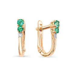 Серьги, Золото 585, Изумруд С112-594ГТИ