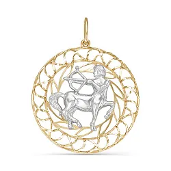 Подвеска знак зодиака Стрелец 23.11-21.12, Золото 585 030462 Подвеска знак зодиака Стрелец 23.11-21.12, Золото 585 030462