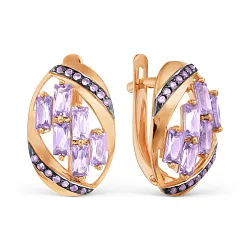 Серьги, Золото 585, Аметист Т147028798-01 Серьги, Золото 585, Аметист Т147028798-01