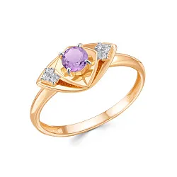Кольцо Золото 585, Аметист 02-51-0500-01