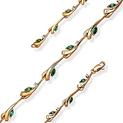 Браслет фантазийный Золото 585 
 , Изумруд 34060177