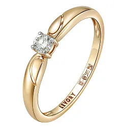 Помолвочное кольцо,  Золото 585, Бриллиант 65-41R01464-F2DD