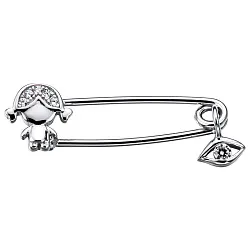 Брошь Серебро 925, Фианит LLHP 33  Брошь Серебро 925, Фианит LLHP 33