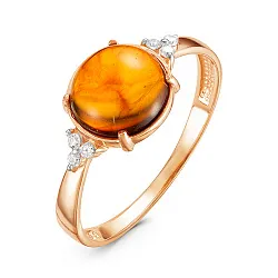 Кольцо Золото 585, Янтарь 313230 Кольцо Золото 585, Янтарь 313230