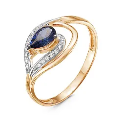 Кольцо Золото 585, Сапфир К115-3728ГТС Кольцо Золото 585, Сапфир К115-3728ГТС