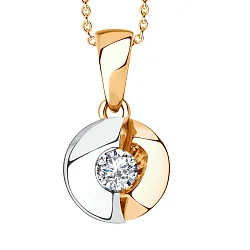 Подвеска фантазийная,  Золото 585, Фианит 01-315096 Подвеска фантазийная,  Золото 585, Фианит 01-315096