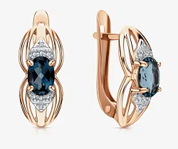 Серьги, Золото 585, Топаз 269008 1 2 1