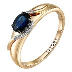 Кольцо Золото 585, Сапфир 65-41R01118-S0DDSA