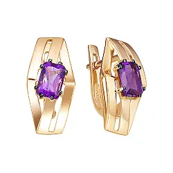 Серьги, Золото 585, Аметист С124-5772Ам