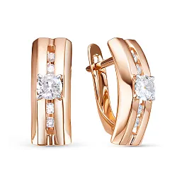 Серьги, Золото 585, Фианит 1205061 Серьги, Золото 585, Фианит 1205061