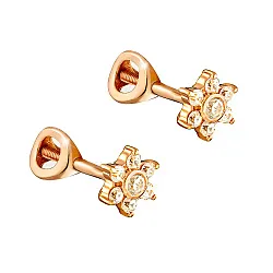 Серьги пусеты-гвоздики, Серебро 925, Фианит с105066пв