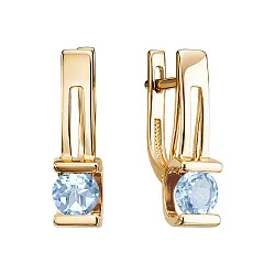 Серьги, Золото 585, Топаз С120-6549Т Серьги, Золото 585, Топаз С120-6549Т