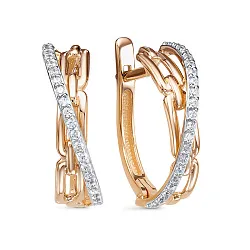 Серьги, Золото 585, Фианит 1204265