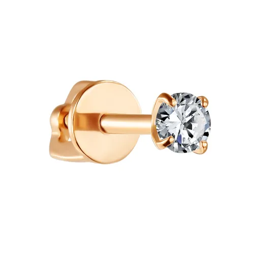 Серьги пусеты-гвоздики, Золото 585, ПУСл01-14моно/голФ/з585