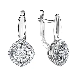 Серьги, Золото 585, Бриллиант С213-7355