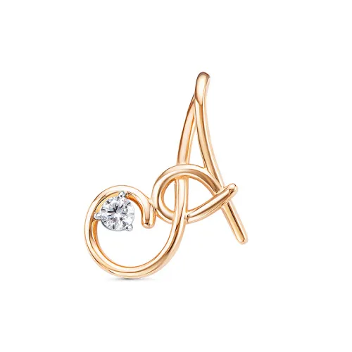 Подвеска буква А,  Золото 585, 0302925