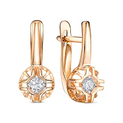 Серьги, Золото 585, Фианит 1207824