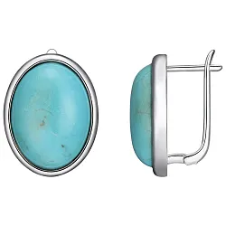 Серьги, Серебро 925, Бирюза MNE 5-23 Серьги, Серебро 925, Бирюза MNE 5-23