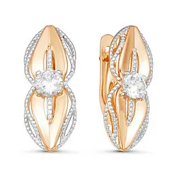 Серьги, Золото 585, Фианит 126148 Серьги, Золото 585, Фианит 126148