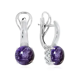 Серьги, Серебро 925, Чароит 2340461263 Серьги, Серебро 925, Чароит 2340461263