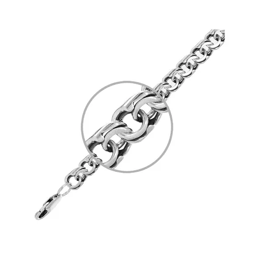 Цепочка Серебро 925, плетение Бисмарк, 1555